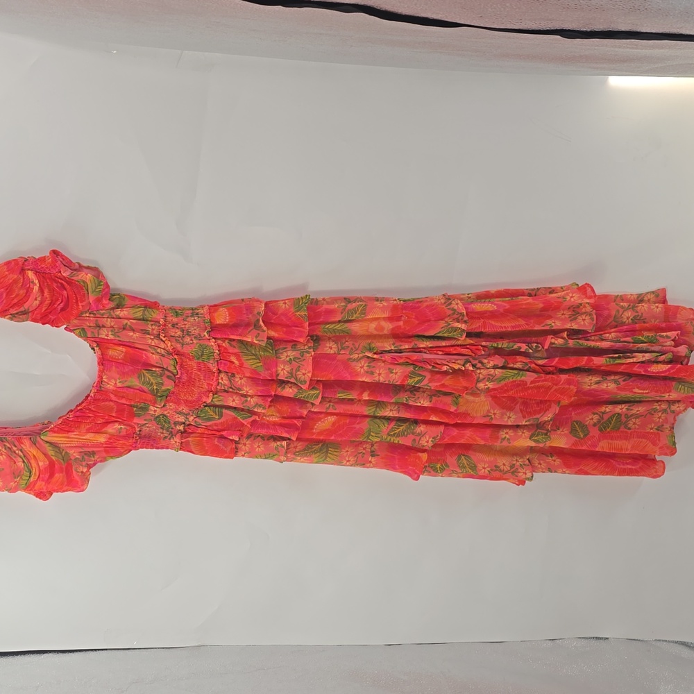 FARM Rio Vibrant Pink and Orange High Low Dress - Picture 4 of 10